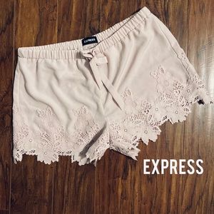Express blush pink lace dressy casual shorts